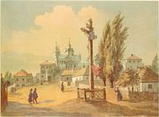 Почаївська лавра з заходу. 1846. Акварель