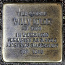 Stolperstein für Willy Kolbe an der Sonnenallee 137 in Berlin-Neukölln