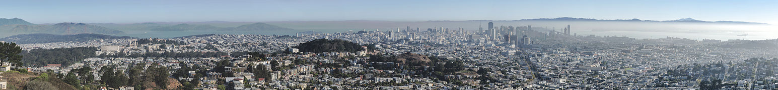 Panoramic view of San Francisco, view form Twin Peaks