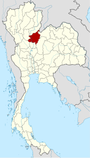 Karte von Thailand mit der Provinz Phitsanulok hervorgehoben