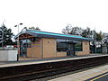 The new station (now disused) building on the Southport platform.