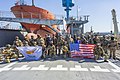 Soldiers of the Cypriot Special Forces and US Navy SEALs after a military exercise.