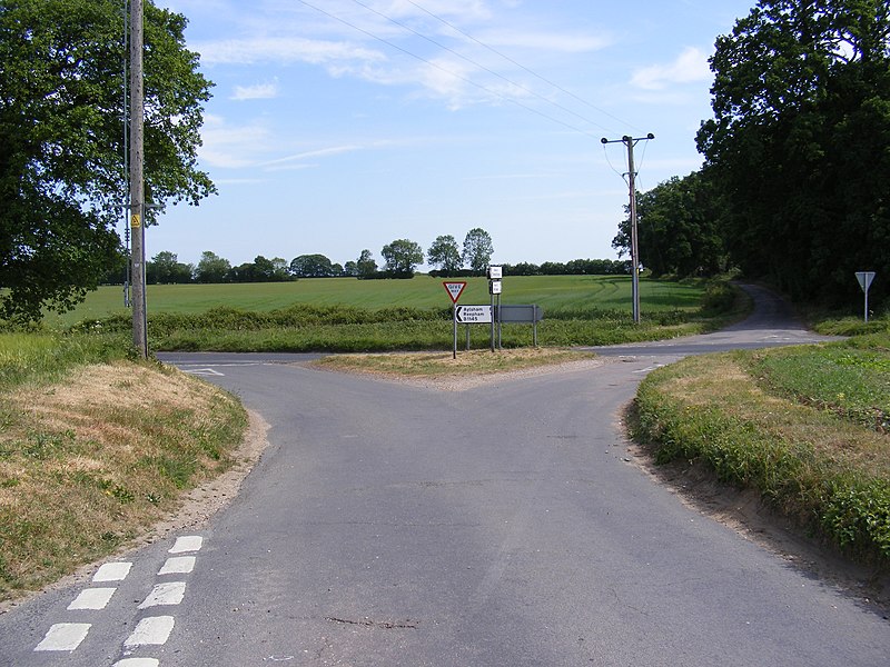 File:Reepham Road approaching the B1145 Dereham Road - geograph.org.uk - 2429540.jpg