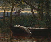 A Senhora de Shalott, óleo sobre tela, 1862