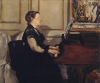 Madame Manet ved klaveret, 1867-68