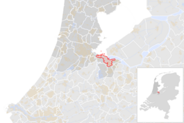 Locatie van de gemeente Gooise Meren (gemeentegrenzen CBS 2016)