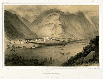 Vallée de l'One près de Bagnères-de-Luchon, gravure de Pierre Gorse (1816-1875)