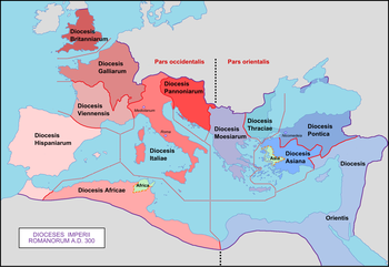 Das Römische Reich und seine Diözesen um 300