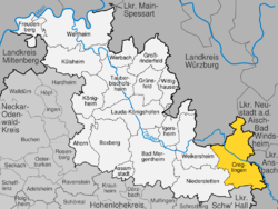 Elhelyezkedése Baden-Württemberg térképén