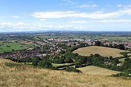 Uitzicht op Glastonbury