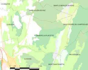 Poziția localității Pommiers-la-Placette