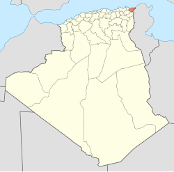 Map of Algeria highlighting El Taref