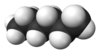 Spacefill model of hexane