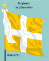 Vlag van die Normandië-regiment wat in 1616 uit die Normandië-bande geskep is