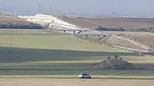 Tranchée pour amoindrir l'impact sur le parc naturel régional de la Montagne de Reims.