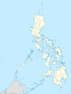 Mapa konturowa Filipin, blisko centrum u góry znajduje się punkt z opisem „Cabanatuan”