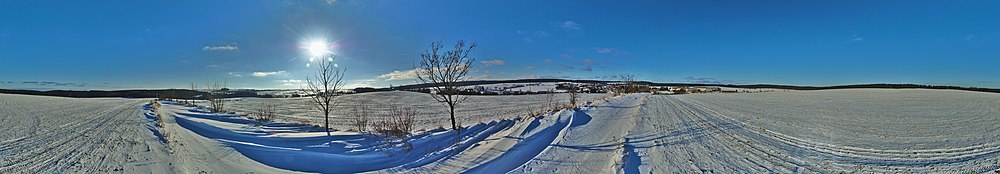 360° panorama vido al municipoj Protivanov kaj Buková