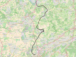 Spoorlijn Wuppertal-Vohwinkel - Essen-Kupferdreh op de kaart