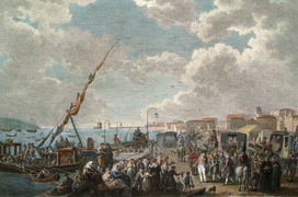 Departure of H.R.H. the Prince Regent of Portugal for the Brazils (Campaigns of the British Army in Portugal, London, 1812) - Henry L'Evêque, F. Bartollozzi.png