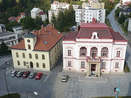 Centre-ville de Vsetín, vu depuis le château