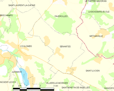 Carte de la commune de Senantes.