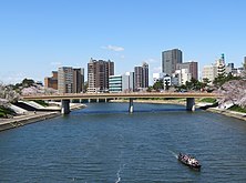 Skyline of Okazaki City and Oto River