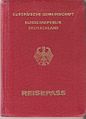 em 1998 Capa de um passaporte da República Federal da Alemanha (Comunidade Europeia)