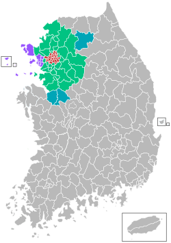 Location of Greater Seoul Aurie 수도권