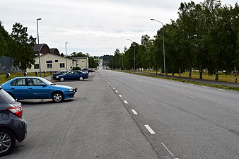 Vägen genom flottiljen i riktning mot Östersund