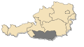 Map of Austria highlighting Carinthia