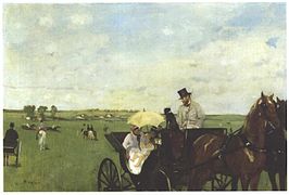 Edgar Degas, Coches en las carrerasc. 1872.