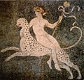 Dionysos som rir på en leopard, mosaikk fra 300-tallet f.Kr. fra Pella i Hellas