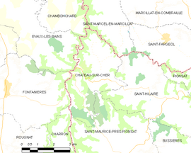 Mapa obce Château-sur-Cher