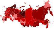 Confirmed cases per million by federal subjects   60,000+   30,000–60,000   20,000–30,000   10,000–20,000   6,000–10,000   3,000–6,000