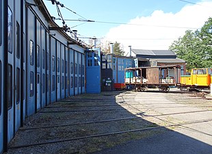 Lokstall för Oxelösunds järnvägsmuseum, ursprungligen för Trafikaktiebolaget Grängesberg–Oxelösunds Järnvägar