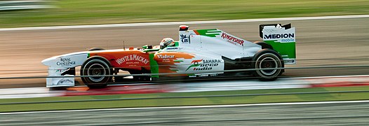 Force India racing at Buddh