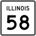 Illinois Route 58 marker