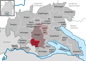 Poziția Rielasingen-Worblingen pe harta districtului Konstanz