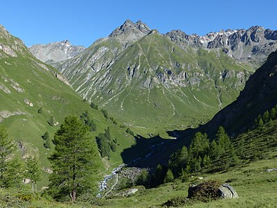 die beiden Seitentäler Val d'Urezzas und Val Urschai im oberen Val Tasna.