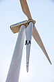 Image 2Workers inspect wind turbine blades. (from Wind turbine)