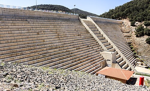 Michlifen Dam, in the village of Bensmim, Ifrane Province, Morocco.