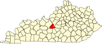 Map of Kentucky highlighting LaRue County