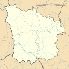 Mapa konturowa Nord, po prawej znajduje się punkt z opisem „Gien-sur-Cure”