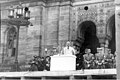 Julius Streicher während der Massenkundgebung vor dem Abbruch der Nürnberger Hauptsynagoge am Hans-Sachs-Platz am 10. August 1938