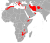 Aire de répartition du Rhinolophe de Blasius