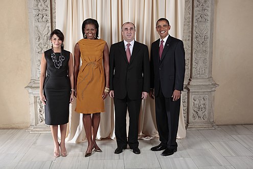 Kamilla Məmmədyarova, Mişel Obama, Elmar Məmmədyarov və Barak Obama