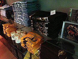 A selection of the series's merchandise