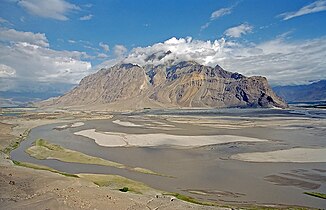 Flussbett vum Indus bi Skardu