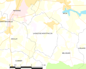 Poziția localității La Bazoge-Montpinçon