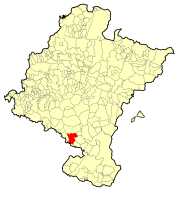 Localização do município de Funes em Navarra